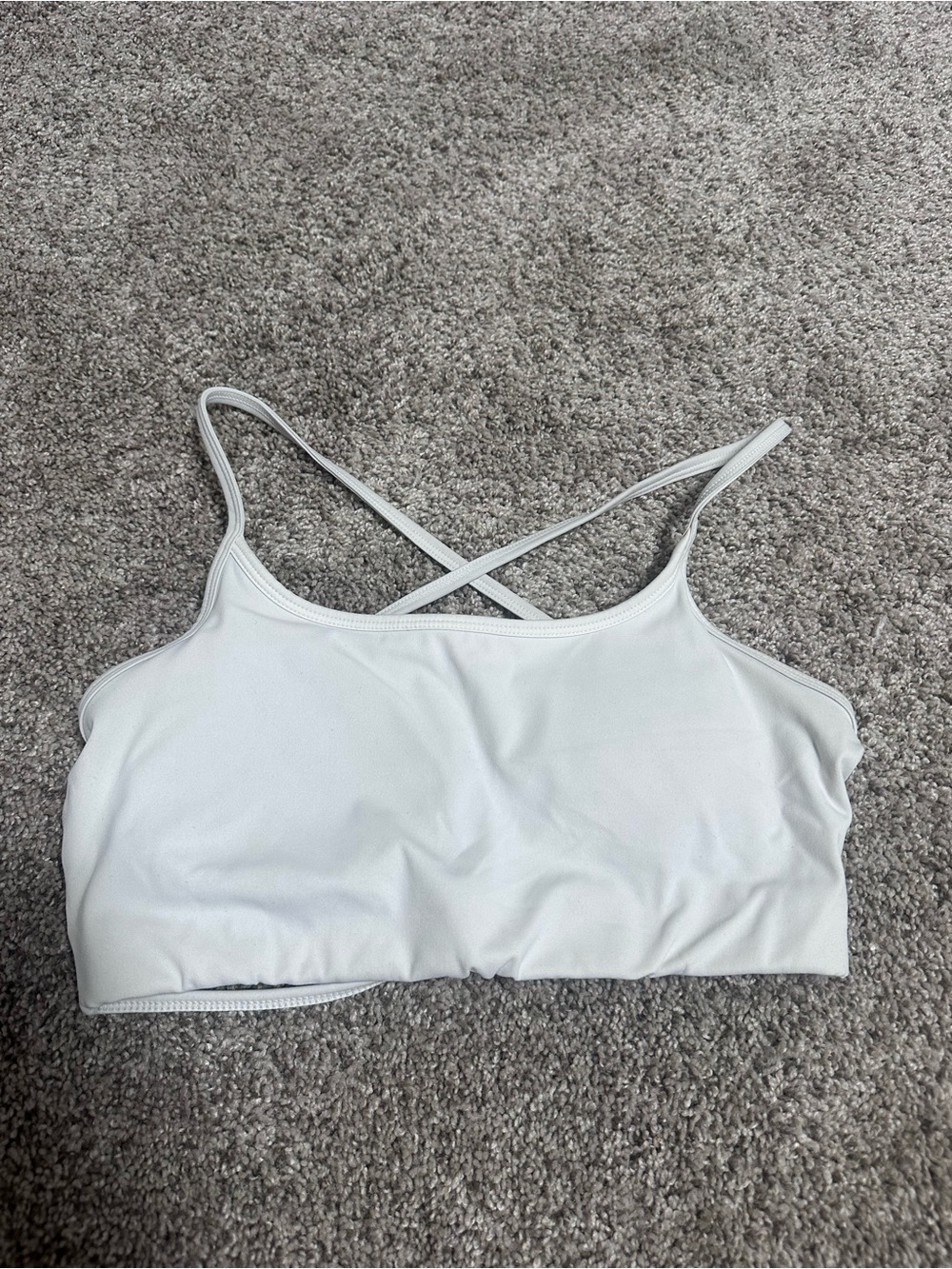 SHEIN White Open Back Sports Bra